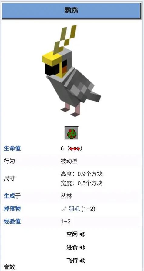 我的世界鹦鹉怎么喂养
