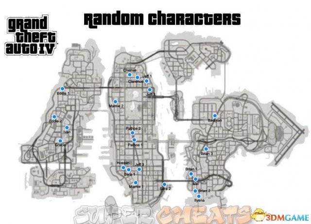 gta4路人任务地点