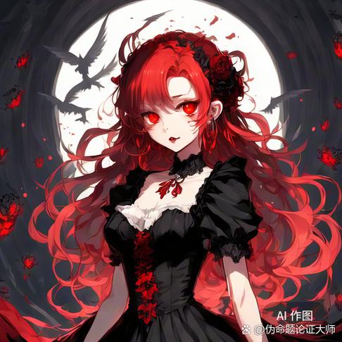 红发红瞳动漫少女
