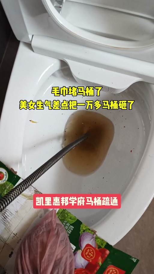 毛巾冲进了马桶堵住了咋办
