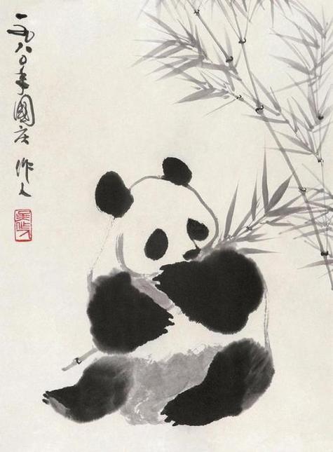 水墨熊猫图片大全