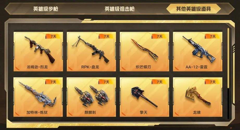 全民枪神武器大全