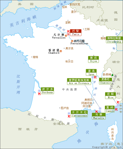 法国旅游地图