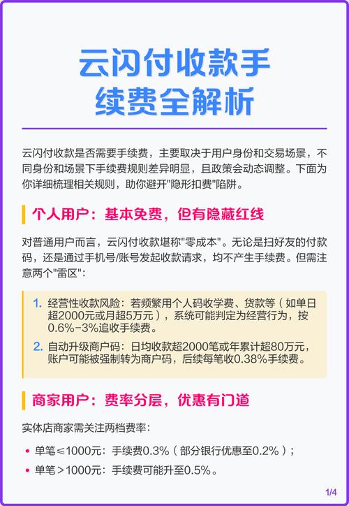 云闪付手续费一览表