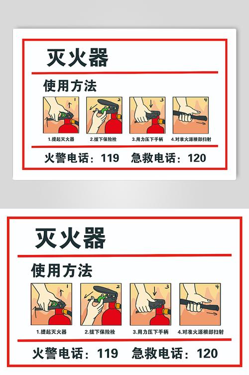 灭火器的四个步骤