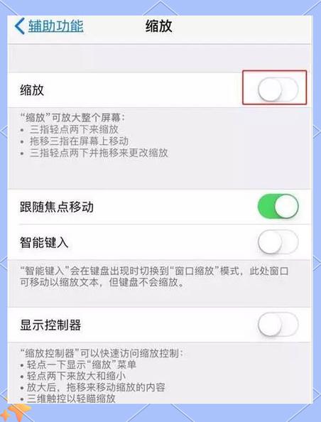 苹果手机老是出现已启用缩放