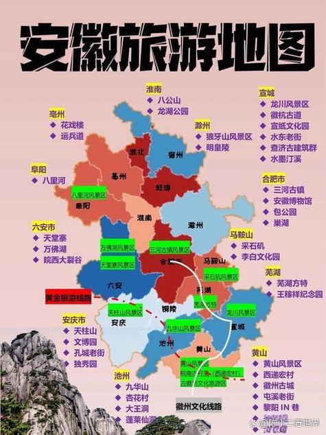 安徽省旅游地图景点分布