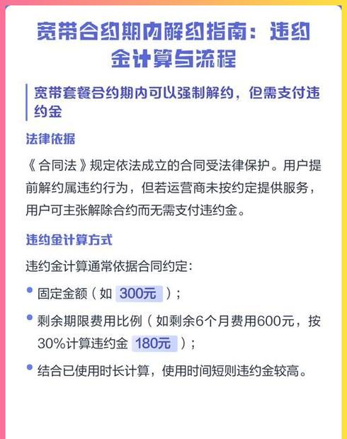 宽带3年合约可以中途取消吗