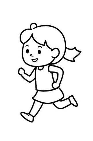 画一个奔跑的小女生