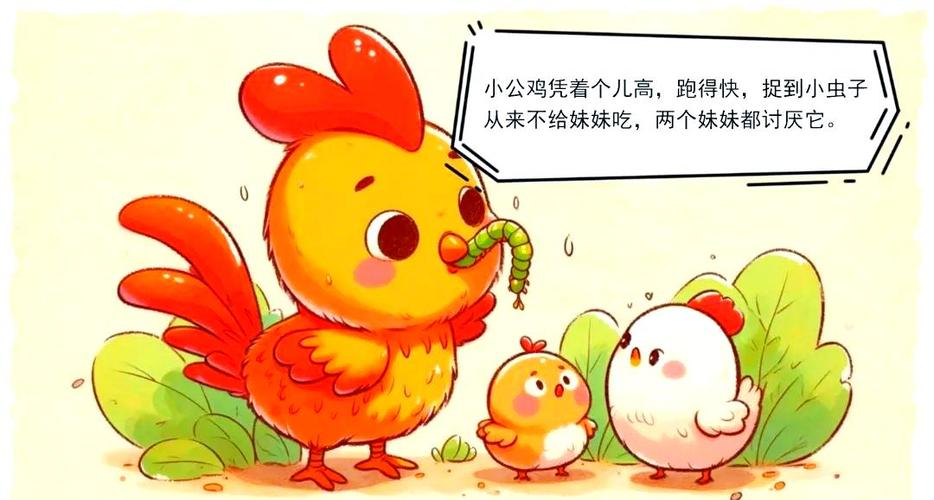 小鸡吃虫子的故事