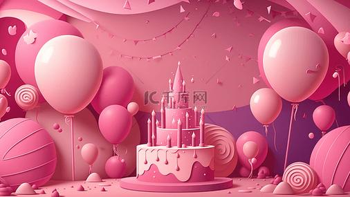 粉色生日会主题