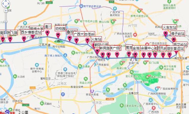 南宁机场1号线路线