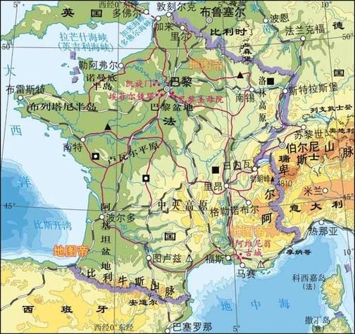 法国地图高清版大图