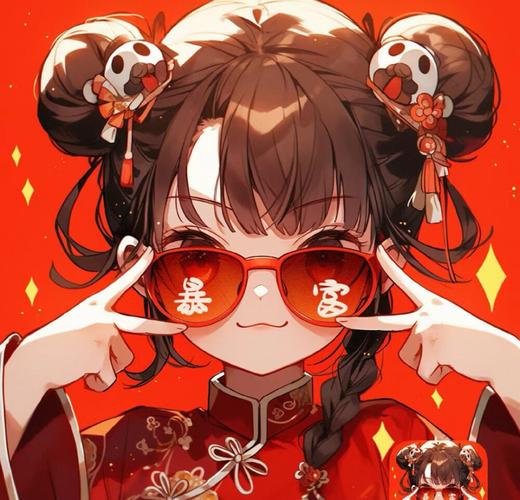 发财红色头像