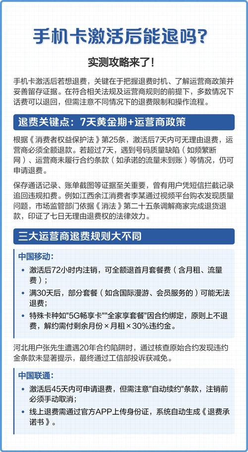 手机卡激活了还能退吗