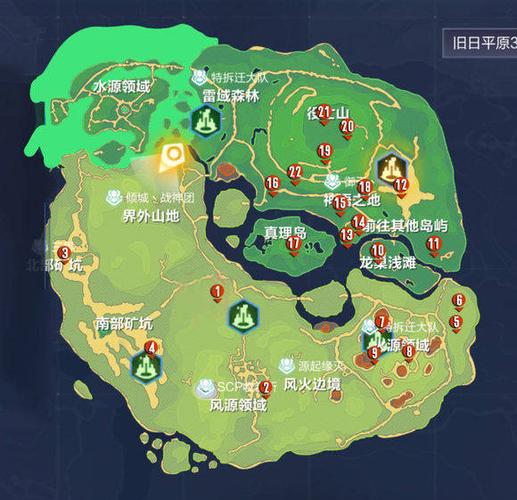 我的起源力量遗迹调查物分别在哪里