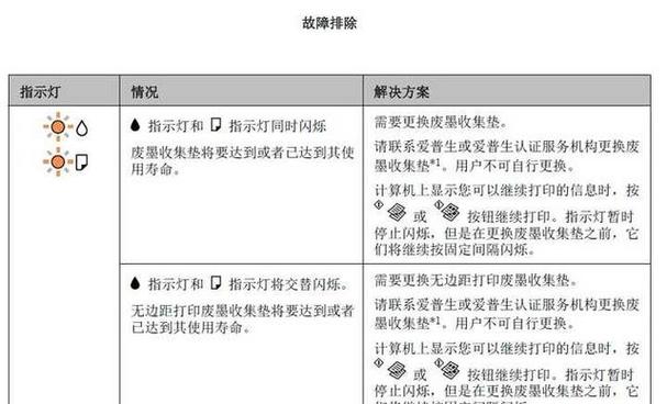 爱普生两个红灯闪