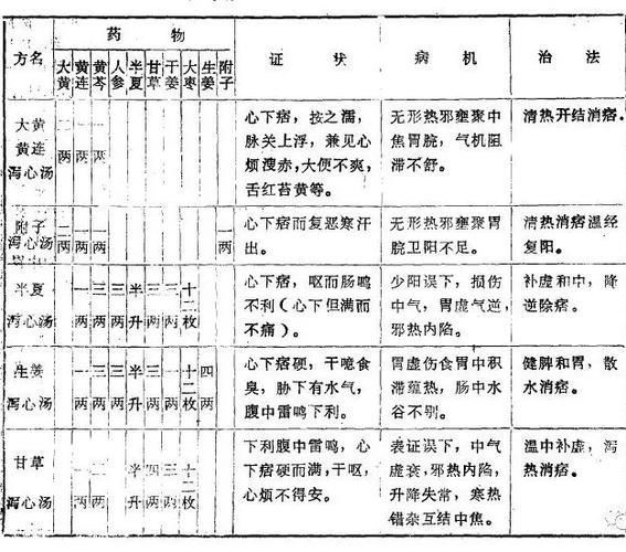 五个泻心汤的区别