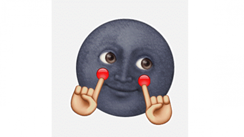 黑脸月亮emoji