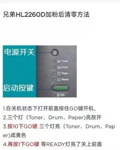 兄弟2260粉盒清零方法
