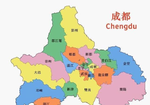成都各区地图分布图
