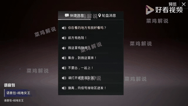 和平精英语音包御姐音