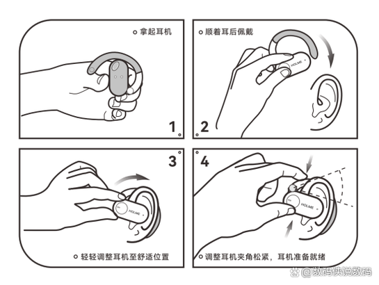 蓝牙耳机怎么带耳朵上图标