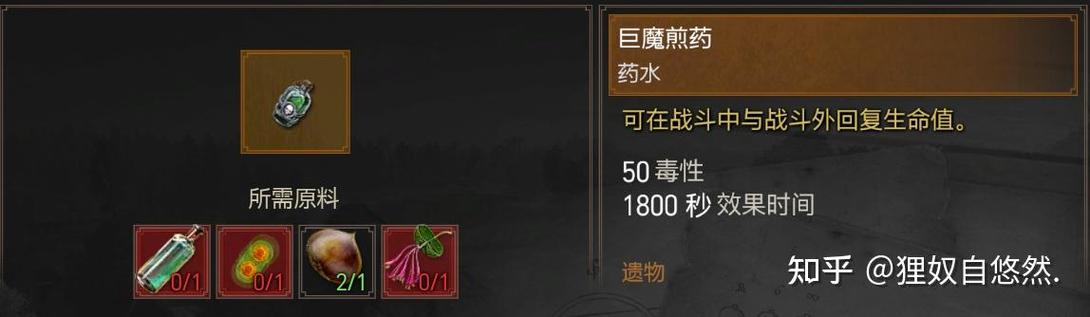巫师3降低装备等级的药水