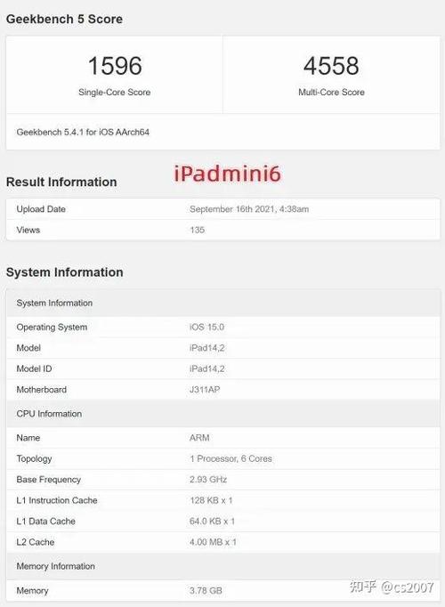 各型ipad运行内存