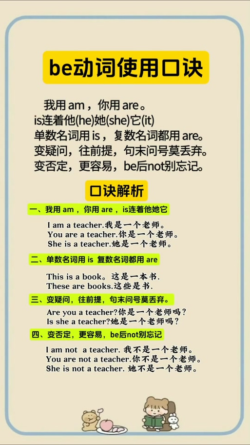 is和are的口诀