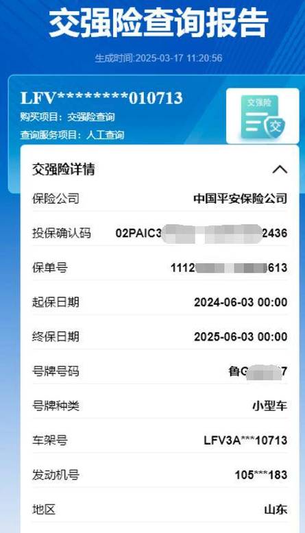 车辆保险查询