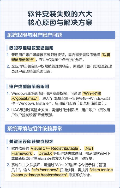 软件安装不了的原因及解决方法