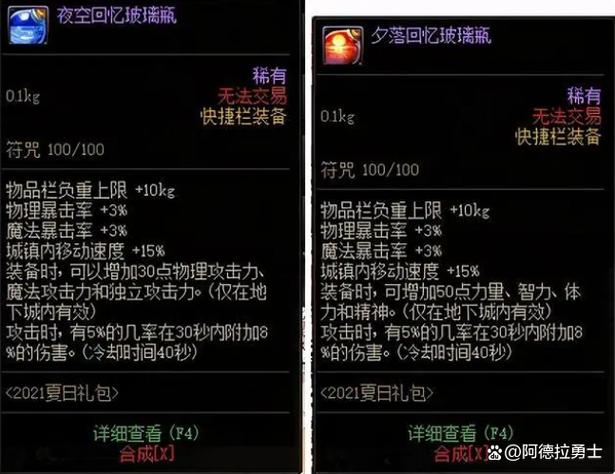 dnf冒险团属性表
