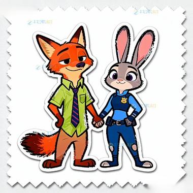 兔子警官一家三口照片