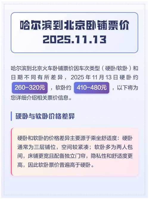 北京到哈尔滨硬卧价格