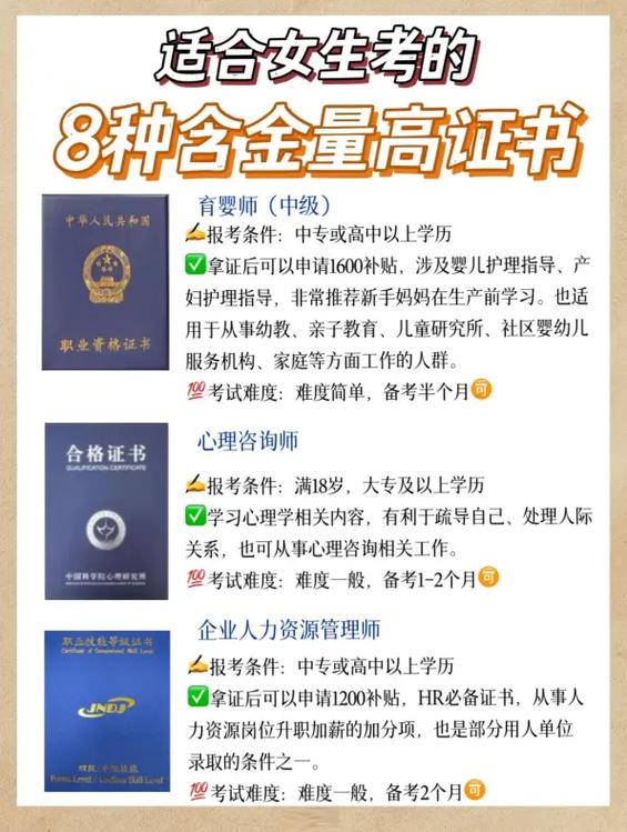 女生适合考的十个证书