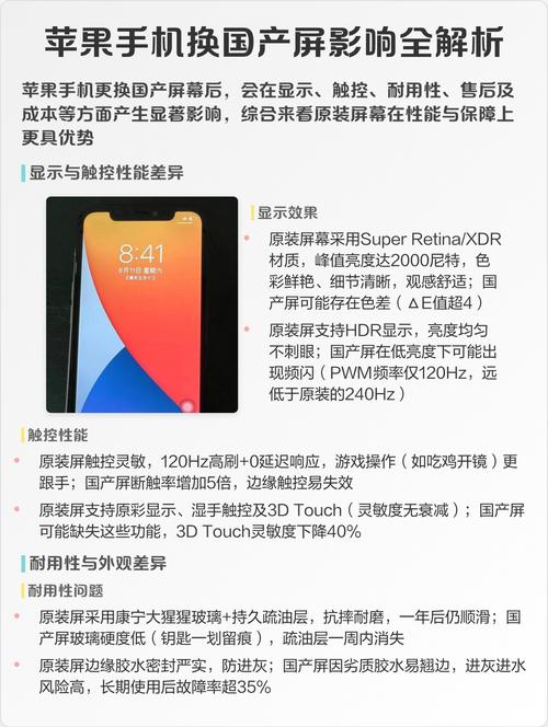 苹果手机换原装国产屏有影响吗?