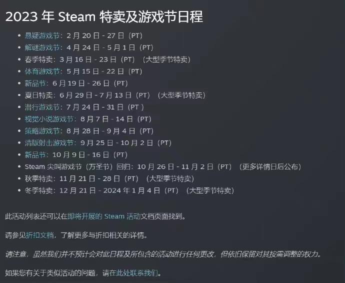 steam游戏一般多久打折一次