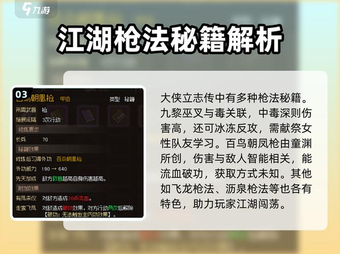 烟雨江湖枪法大全获得途径