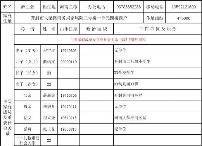 干部任免审批表家庭成员幼儿怎么填