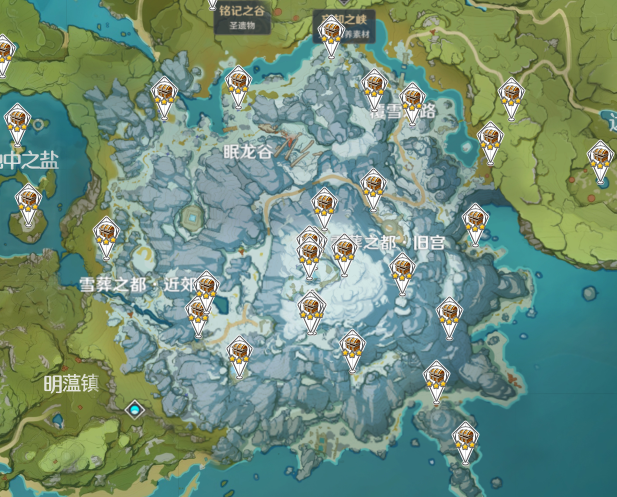原神雪山宝箱攻略图