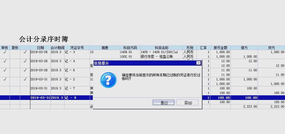 金蝶软件如何反过账