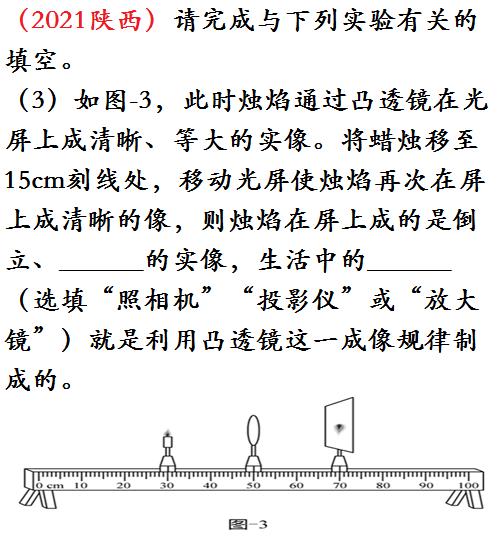 中考物理关于凸透镜考试真题