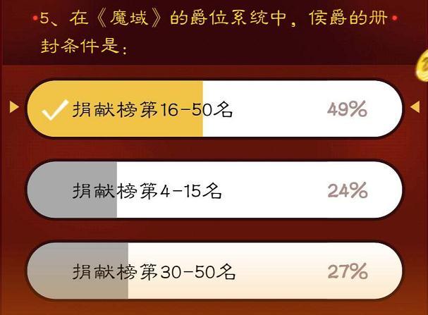 魔域答题答案