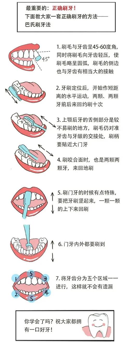 正确刷牙的步骤图
