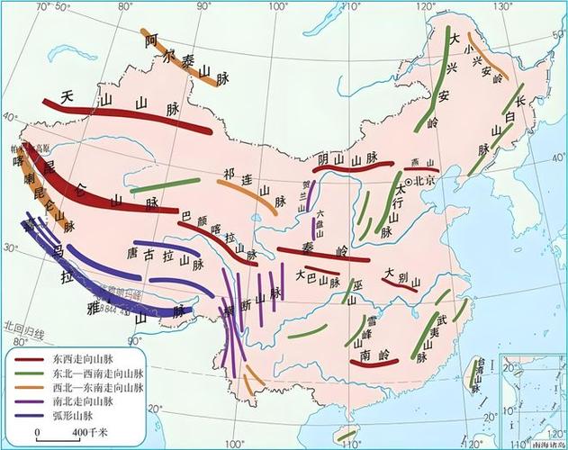 中国山脉地形图
