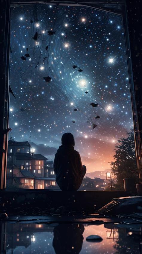 一个人黑夜的图片