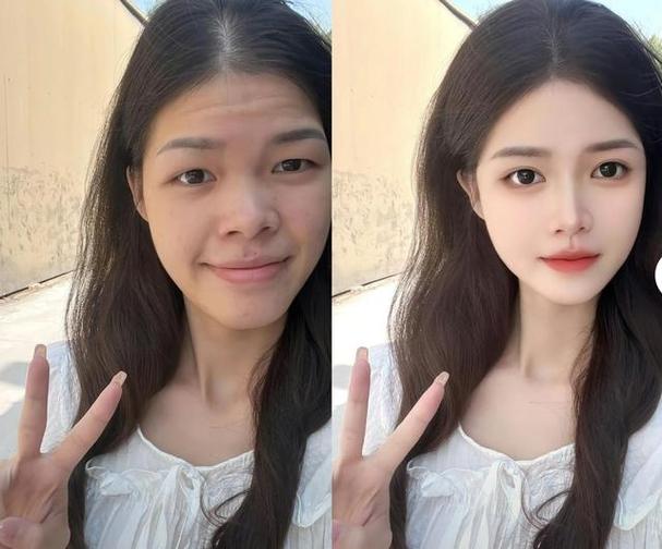 美颜前后对比照图片搞笑