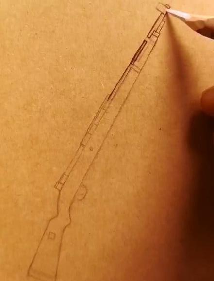 98k狙击枪简笔画 98k狙击枪简笔画