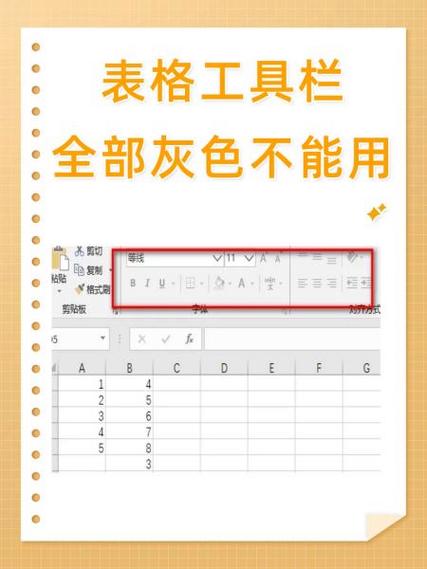 excel工具栏全灰了